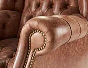 George wing chair arm close up